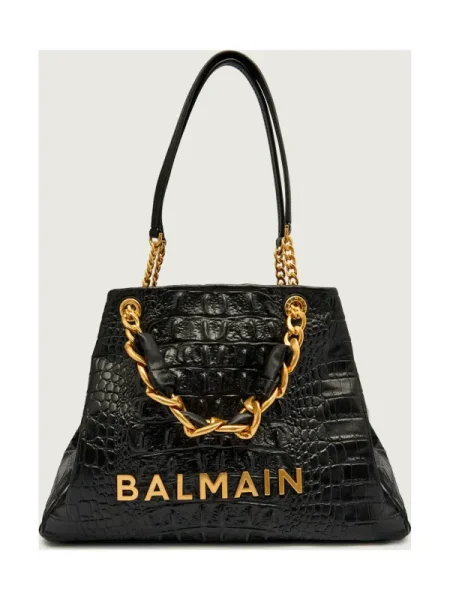 Balmain De piele geantă pe umăr SOFT SMALL negru