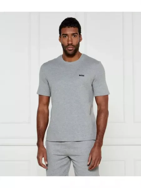 BOSS BLACK Tricou Waffle negru
