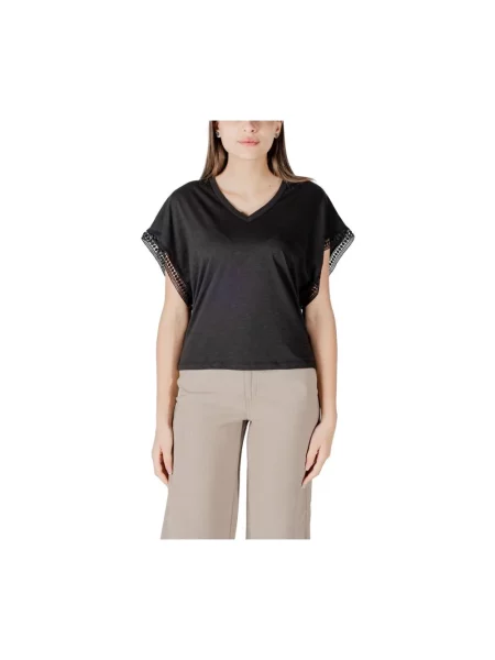 Koszulka Ichi z okrągłym dekoltem czarna