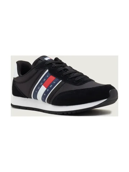 Tommy Jeans Sneakers TJM RUNNER CASUAL ESS cu adaos de piele negru