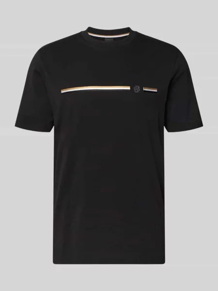 T-shirt o kroju regular fit z czystej bawełny model C-TAUT Boss czarna