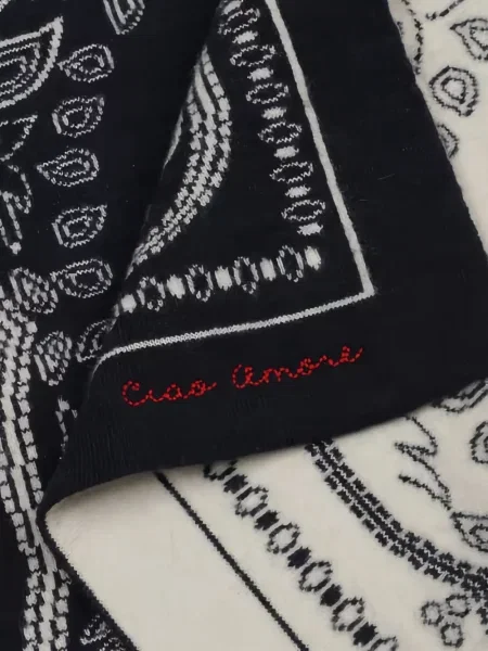 Κασκόλ Giada Benincasa με κέντημα paisley μαύρο