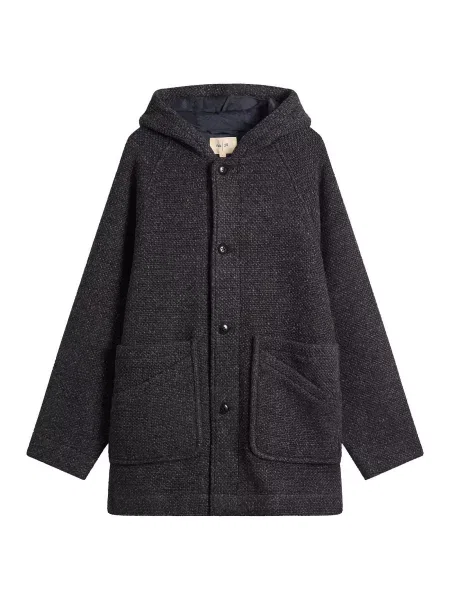 Płaszcz Folk z kapturem brązowy