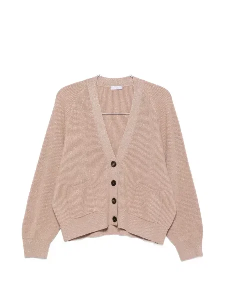Cardigan Brunello Cucinelli tricotate maro