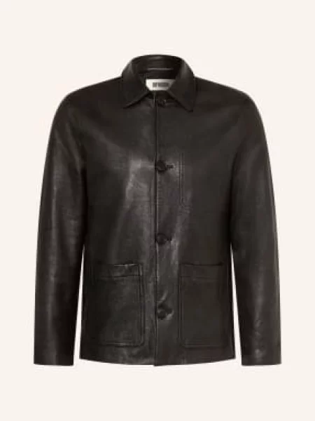 Drykorn Kožená Bunda Makona černá