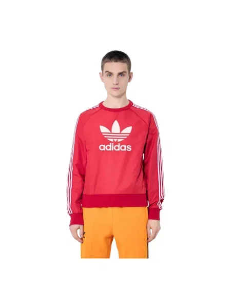 Bluza nierozpinana Adidas ze ściągaczem czerwona