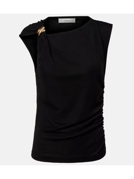 Top Vince de lână negru