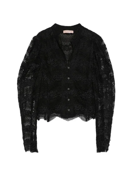 Bluză Twinset din dantelă negru