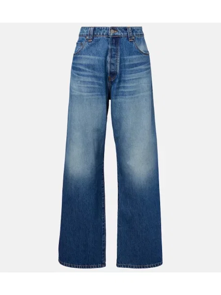 Szerokie jeansy Khaite niebieskie