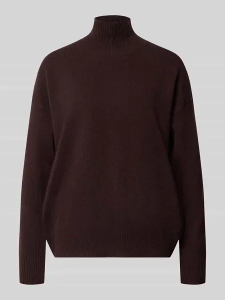 Sweter z dzianiny o kroju oversized fit z czystej wełny ze stójką Stefanel