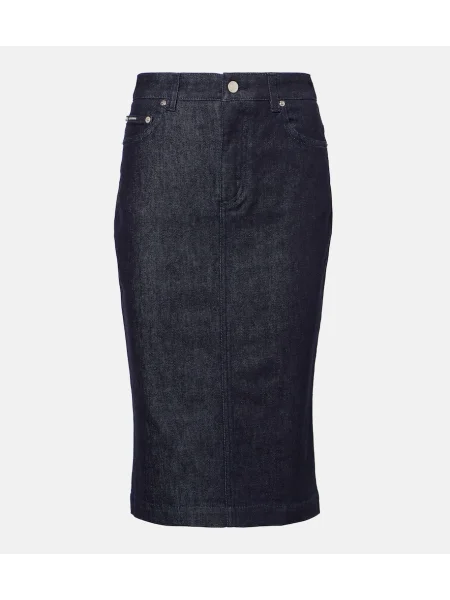 Térdig érő farmer szoknya Dolce&gabbana kék