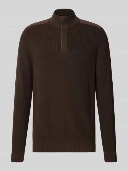 Sweter z dzianiny z poduszkami na ramionach Bugatti