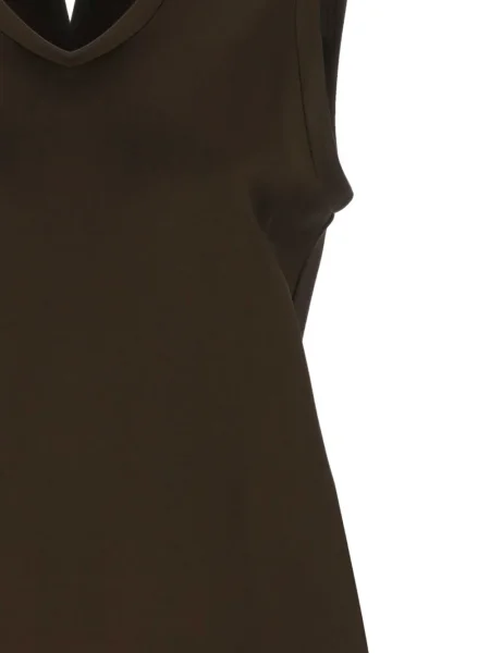 Bluzka Carven z dekoltem w serek brązowa