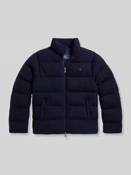 Kardigan rozpinany z wełny z zamkiem błyskawicznym dwustronnym Polo Ralph Lauren granatowy