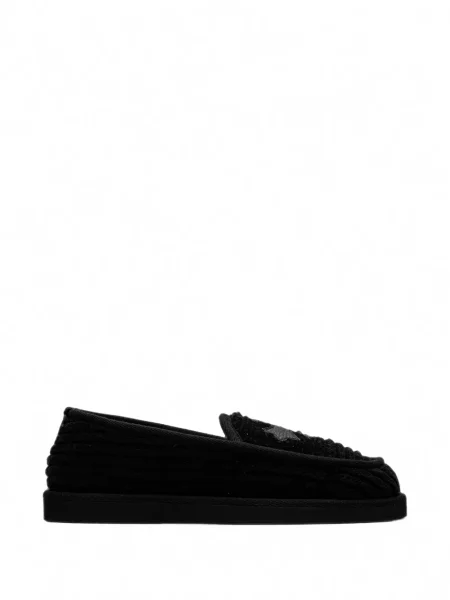 Pantofi loafer Chrome Hearts din piele cu motiv cu inimi negru