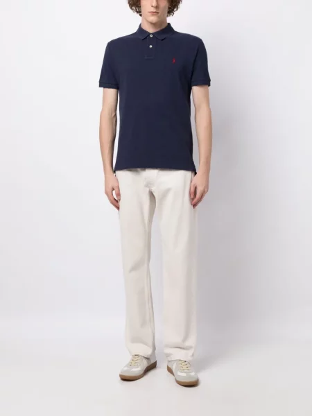 Kūginis vienakrūtis polo marškinėliai Polo Ralph Lauren velvetinė mėlyna