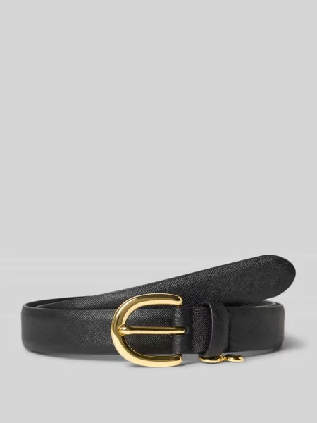 Lauren Ralph Lauren Pasek skórzany czarny