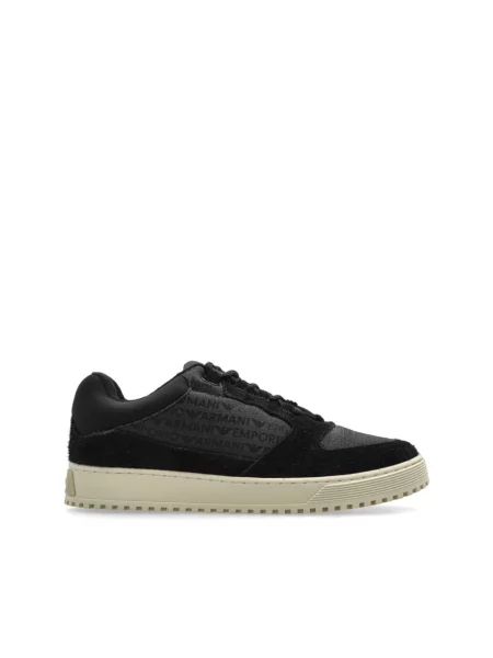 Sneakersy Emporio Armani wiązane czarne