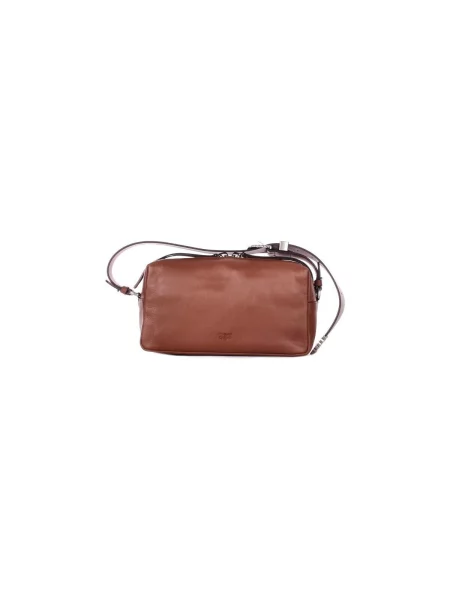 Pinko De piele geantă pe umăr BAULETTO TRITTICO maro