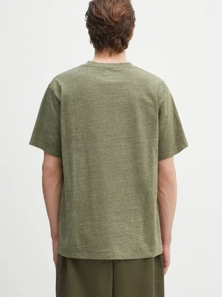 Tričko Barbour Barbour Calton Linen Blend OS Fit T-Shirt s aplikací zelená