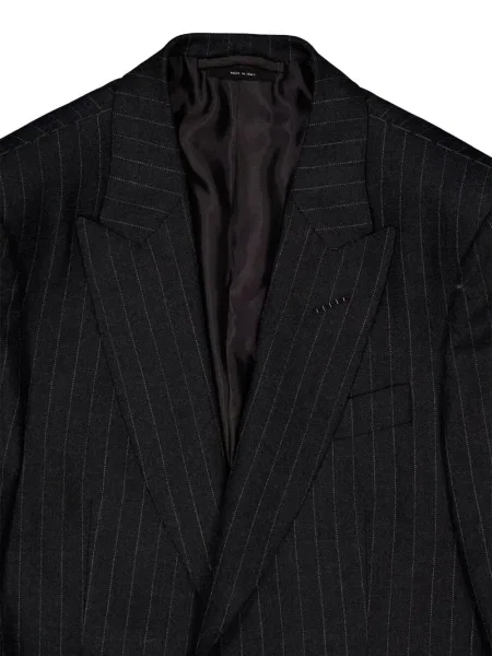 Ριγέ μπλέιζερ Tom Ford γκρι