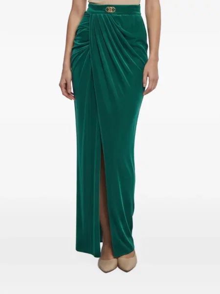 Fusta maxi Elisabetta Franchi drapată verde