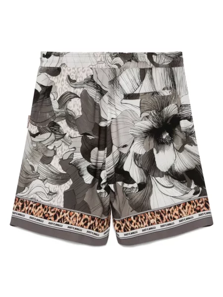 Pantaloni scurți Just Cavalli cu model floral cu imagine gri