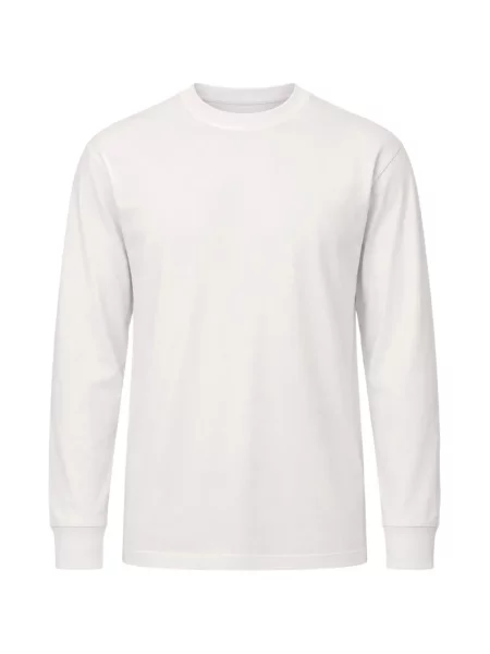 Lung tricou Handvaerk cu decolteu rotund alb