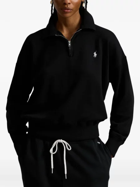 Tricou polo Polo Ralph Lauren cu dungi cu două rânduri de nasturi cu aplicații negru
