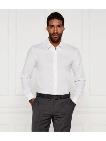 HUGO Cămașă | Extra slim fit | stretch alb