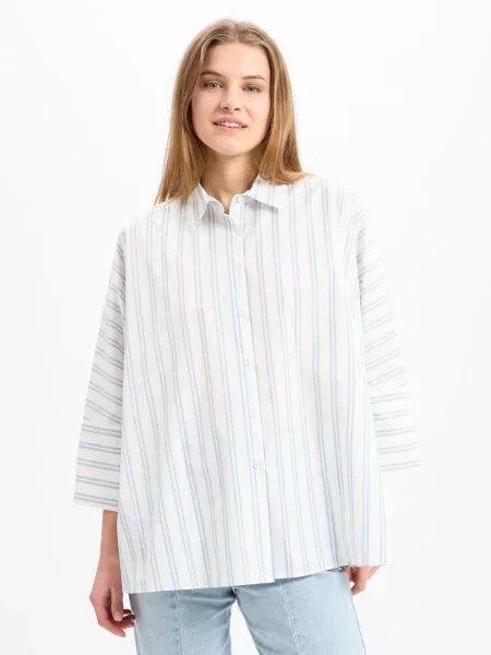 Weekend Max Mara bluzka koszulowa Hudson Kobiety w paski 34 biały