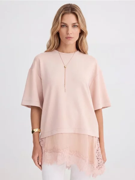 Mohito Marškinėliai oversize rusva