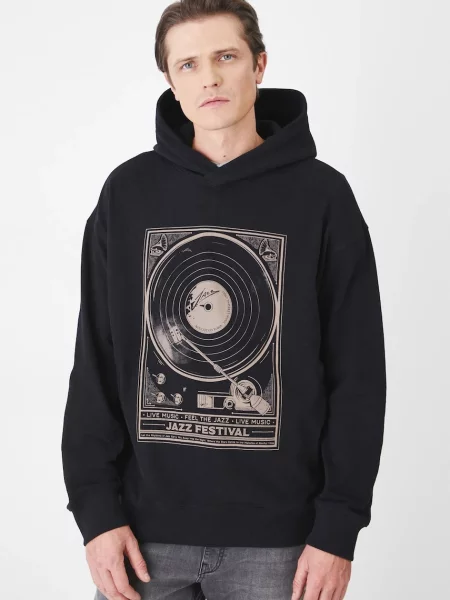 Суичър с качулка Medicine с качулка с принт черно