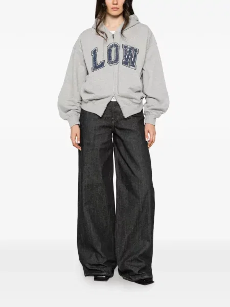 Hanorac cu glugă Low Classic cu imagine clasic gri
