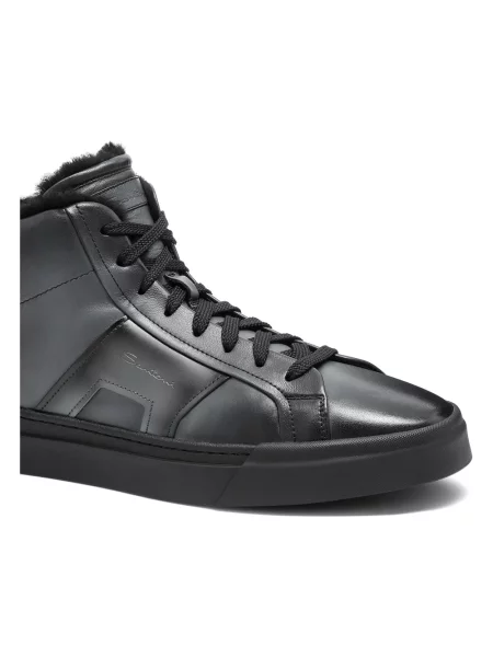 Sneakersy Santoni skórzane szare