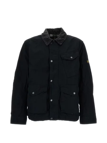 Gulerat geacă Barbour International de catifea cord negru