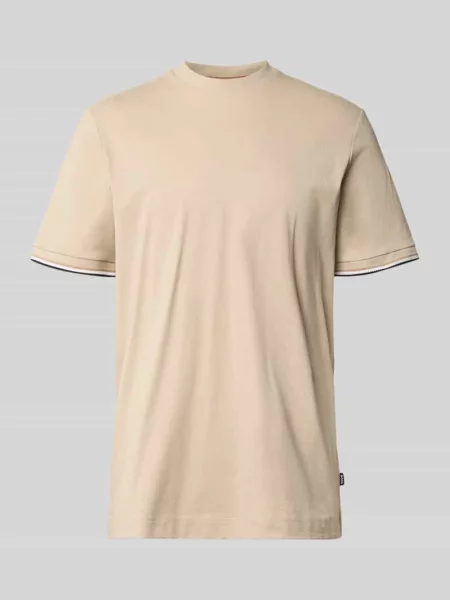 T-shirt o kroju regular fit z czystej bawełny model THOMPSON' Boss beżowa