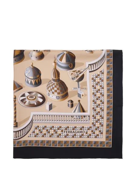 Fular Ferragamo cu imagine cu imprimeu geometric
