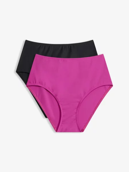 Figi bikini z wysokim stanem 2 pary fioletowe