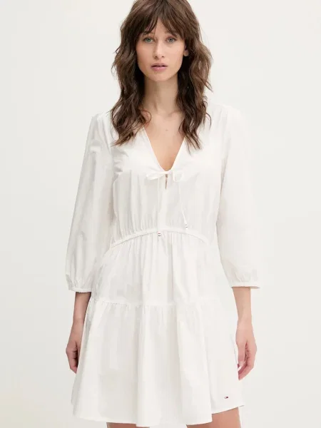 Tommy Jeans rochie din mini evazati alb