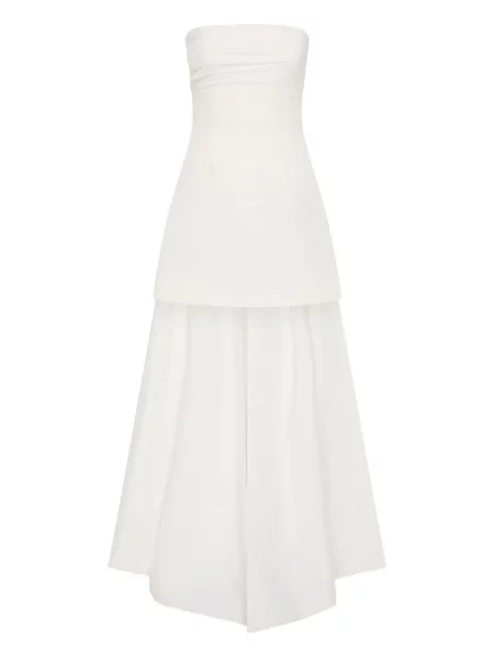 Sukienka mini Rachel Gilbert plisowana bez ramiączek garniturowa biała