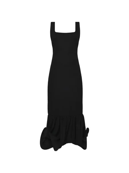 Rochie midi Tatuna cu volane drapată negru