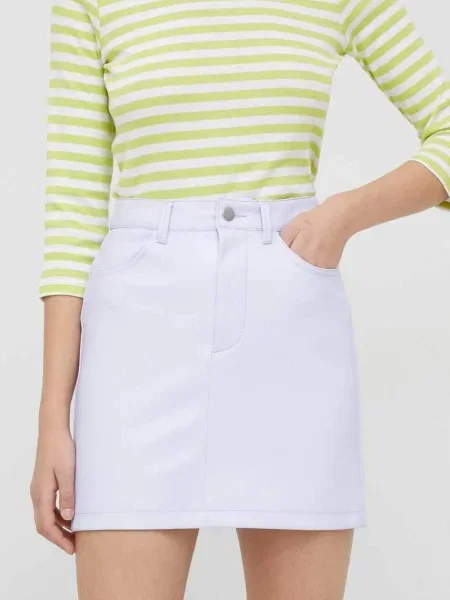 United Colors Of Benetton Fustă din imitație de piele violet