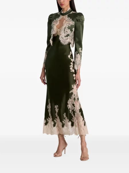 Geacă Alice + Olivia din dantelă verde