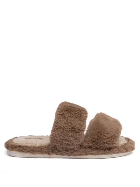 Искусственный мех шлепанцы Oldcom коричневые