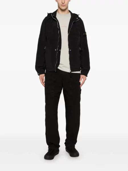 Μπουφάν Stone Island με κουκούλα πέτρες μαύρο