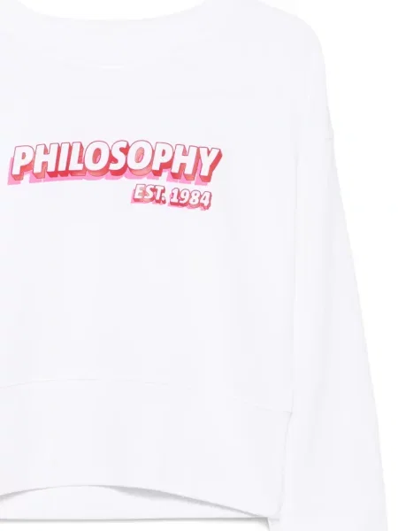 Περικομμένο φούτερ Philosophy Di Lorenzo Serafini με σχέδιο λευκό