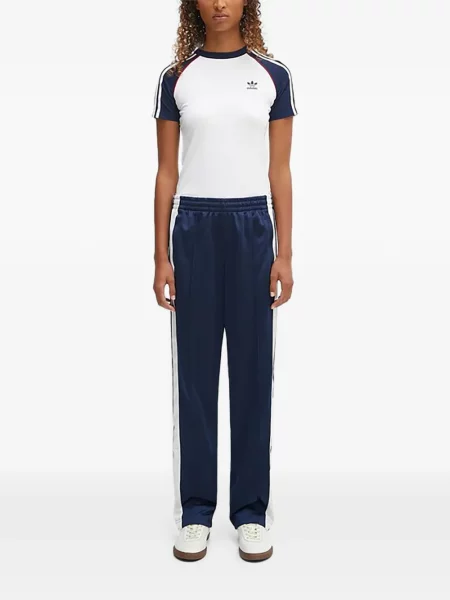Pantaloni Adidas tricotate cu autograf alergare albastru