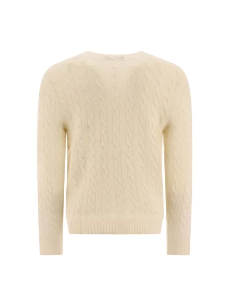 Polo Ralph Lauren sweter Mężczyźni Wełna jednolity XL biały