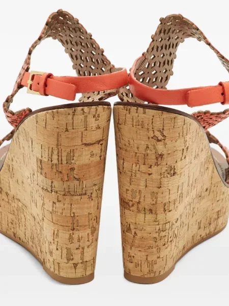 Sandale Tory Burch cu pană portocaliu